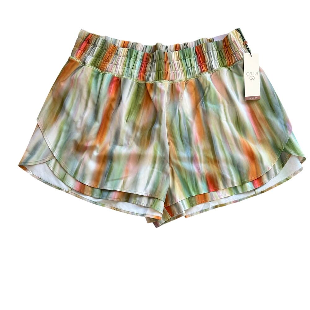 Calia Step Up Shorts Women's 1X High Rise Multicolor Filtered Flora NWT